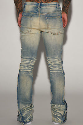 Zip All The Way Stacked Skinny Flare Jeans - Medium Wash