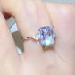 3 Carat Moissanite 925 Sterling Silver Square Shape Ring
