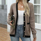 Contrast Trim Button Up Long Sleeve Cardigan