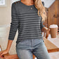 Striped Round Neck Long Sleeve T-Shirt