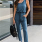 Drawstring Round Neck Sleeveless Jumpsuit