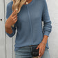 Round Neck Dropped Shoulder Knit Top