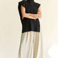 Davi & Dani Side Split Turtleneck Sleeveless Knit Top
