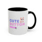 Cute Button Click Here Accent Coffee Mug (11, 15oz) | Made to Order