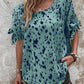 Tied Printed Boat Neck Blouse