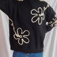 Flower Round Neck Long Sleeve Sweater