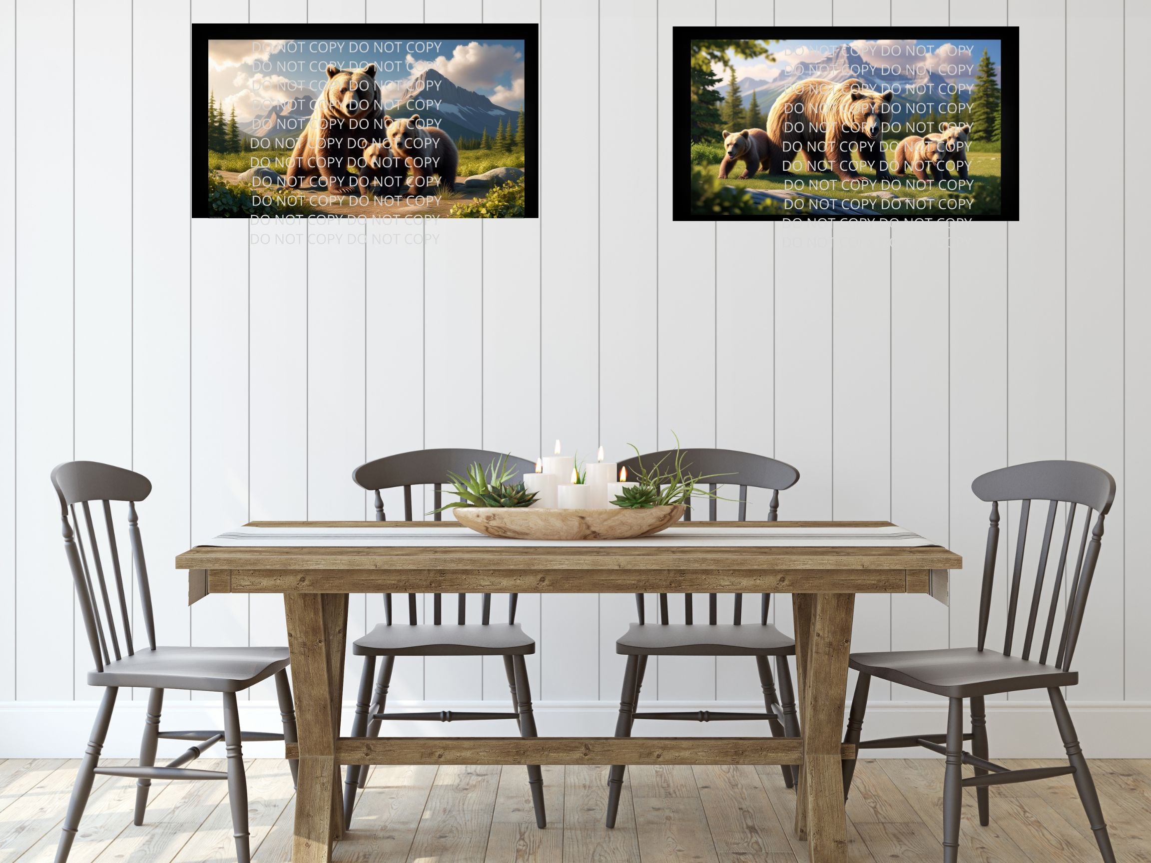 Brown Bear and Cubs Digital Art in PDF SVG PNG File Formats
