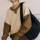 Color Block Round Neck Long Sleeve Sweatshirt