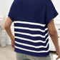 Devine Striped Round Neck Short Sleeve Sweater