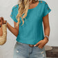 Mandy Eyelet Round Neck Short Sleeve Top