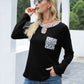 Cutout Leopard Round Neck Long Sleeve T-Shirt