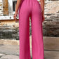 Tied High Waist Wide Leg Pants with Pockets