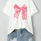 Full Size Bow Graphic Round Neck Short Sleeve T-Shirt