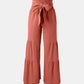 Tied Ruched Wide Leg Pants