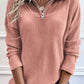 Full Size Quarter Zip Long Sleeve Top