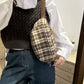 Plaid Adjustable Strap Crossbody Bag