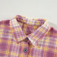 Plaid Collared Neck Button Up Shacket