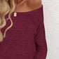 Full Size Heathered Long Sleeve Top