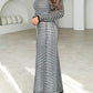 Devine Tied Round Neck Striped Sweater Dress