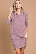 Culture Code Full Size Hooded Long Sleeve Sweater Dress *