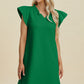 Double Take Full Size Ruffled V-Neck Cap Sleeve Dress