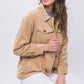 Love Tree Corduroy Button Up Jacket with Sherpa Inside