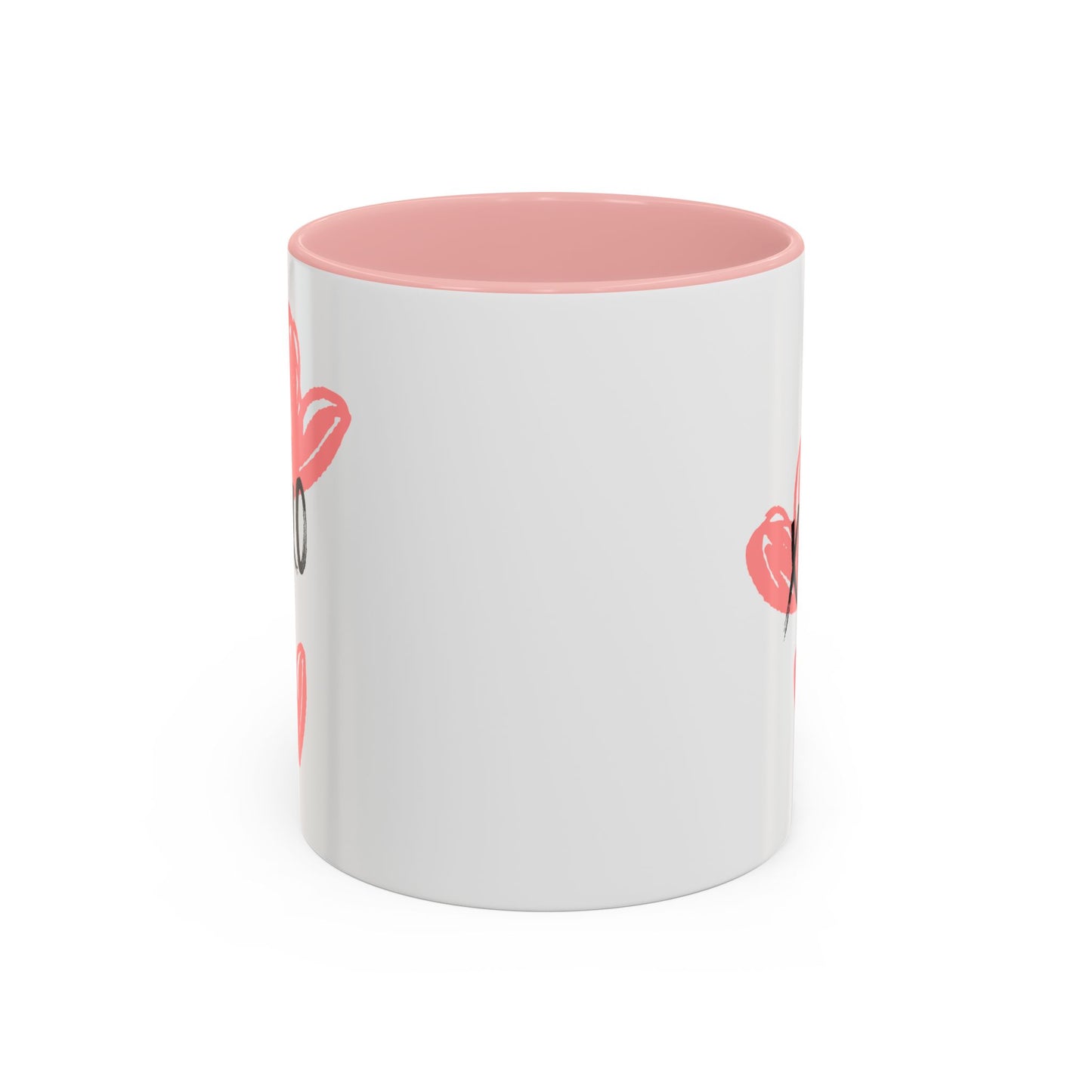 Heart XOXO Accent Coffee Mug (11, 15oz) | Made to Order