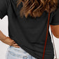 Plus Size Sequin Crown Print Round Neck T-Shirt