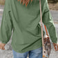 Sequin Lucky Clover Matcha Green Round Neck Long Sleeve Sweatshirt