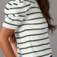 Striped Round Neck Puff Sleeve Knit Top