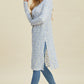 Double Take Full Size Open Front Longline Cardigan