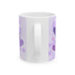 Purple XOXO Heart Ceramic Mug, (11oz, 15oz) | Made to Order