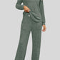 Ribbed Long Sleeve Top and Pocketed Pants Set