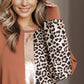 Leopard Round Neck Long Sleeve T-Shirt