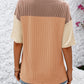 Full Size Color Block Round Neck Half Sleeve T-Shirt