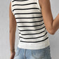 Striped Round Neck Knit Vest