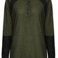 Full Size Striped Quarter Button Long Sleeve T-Shirt