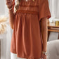 Devine Lace Detail Round Neck Short Sleeve Blouse