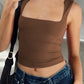 Square Neck Wide Strap Tank
