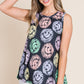 BOMBOM Round Neck Smiley Face Tank