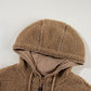 Drawstring Fleece Zip Up Hooded Jacket