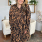 Double Take Full Size Printed Ruffle Hem Long Sleeve Dress