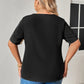 Plus Size Chain Detail V-Neck Raglan Sleeve Blouse