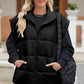 Zip Up Puffer Vest Coat with Pockets