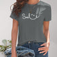 Full Size SMILE Round Neck Short Sleeve T-Shirt