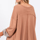 SAGE + FIG Peace Sign Mineral Wash Terry Top