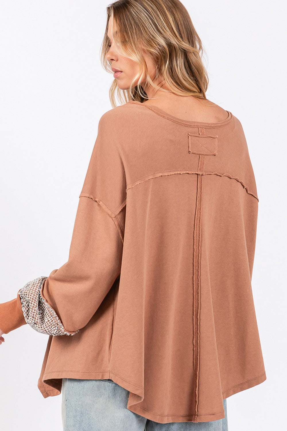 SAGE + FIG Peace Sign Mineral Wash Terry Top *
