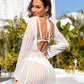 Openwork Backless Round Neck Cover Up