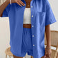 Button Up Short Sleeve Shirt and Shorts Set