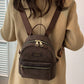 Suede Adjustable Strap Backpack Bag